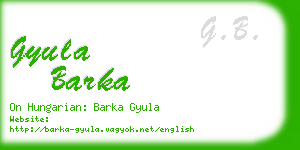 gyula barka business card